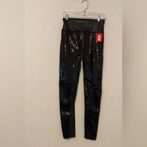 Spank Sequin Faux Leather Leggings-NWT